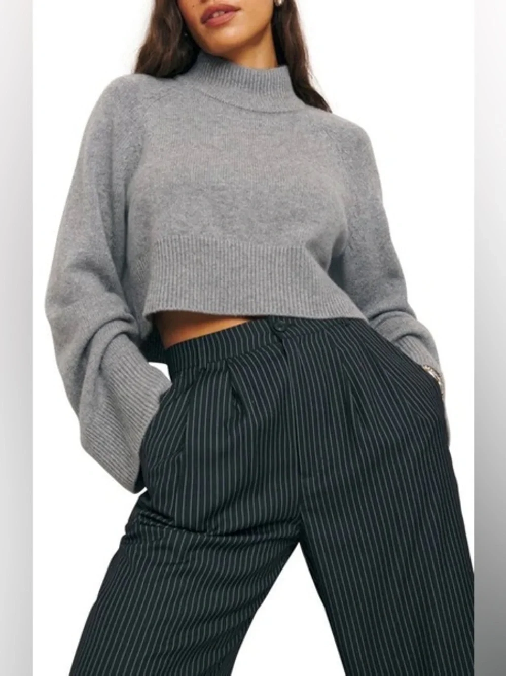 Reformation Garrett Cashmere Cropped Turtleneck Sweater - Picture 12 of 15